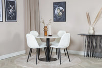 Spisestol Polar & Estelle 2-pakk + Spisebord rundt ⌀106 – hvit