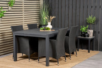 Relaxstol Copacabana & Marbella 2-pakk + Spisebord rektangulært 160 x 100 – svart
