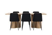 Spisegruppe 2-pakk 210 x 100 – svart og natur