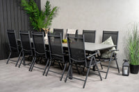 Spisebord Levels & Break 229 × 100 + posisjonsstoler 2-pakk – svart