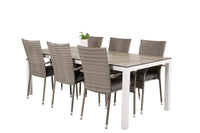 Spisegruppe Anna & Llama 2-pakk 205 × 100 – grå