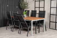 Lenestol Copacabana & Zenia 2-pakk – svart + Rektangulært spisebord 200 × 100 – natur