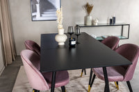 Spisegruppe 120 x 80 2-pakk – svart og støvrosa