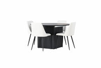 Spisegruppe rund 2-pakk ⌀130 – hvit og svart