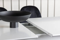 Spisestol Polar & Disa 2-pakk – svart + Spisebord rektangulært 120 x 80 – hvit