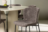 Spisestol Modesto & Sandvik 2-pakk + Spisebord ⌀140 – brun