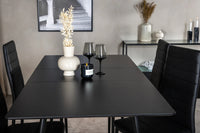 Spisegruppe Silar & Slim 120 x 80 + spisestol 2-pakk – svart