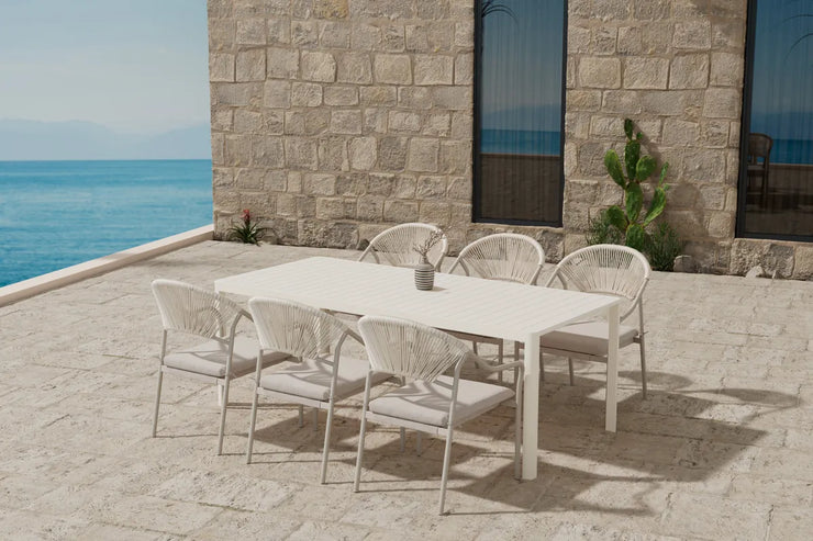Spisegruppe Giardini & Paros rektangulær 200 x 90 – beige