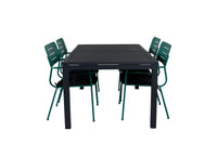 Spisegruppe Nicke & Marbella 2-pakk + Spisebord 160 x 100 – grønn og svart