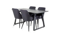 Spisestol Plaza & Inca 2-pakk + Spisebord rektangulært 160 x 85 – svart