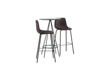 Barstol Alexi & Bistro 2-pakk + barbord ⌀60 – brun og svart