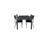 Spisestol Nicke & Marbella 2-pakk + rektangulært spisebord 160 x 100 – svart