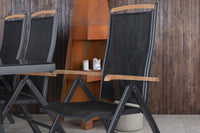 Spisebord Dallas & Panama 193 x 90 + posisjonsstol 2-pakk – svart