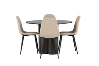 Spisegruppe Olivia & Polar Rund ⌀110 2-pakk – mocca og beige