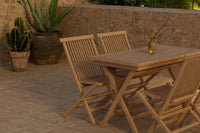 Spisestol Kenya 2-pakk + rektangulært spisebord 120 x 70 – natur