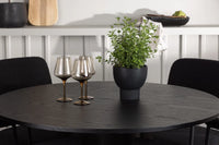 Spisegruppe Olivia rund ⌀110 + 2-pakk spisestoler – svart