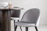 Spisegruppe Velvet & Olivia 2-pakk, rund ⌀110 – grå og mokka