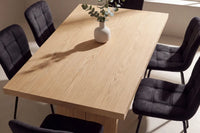 Spisestol Punsch & Logga 2-pakk – svart + Rektangulært spisebord 210 x 100 – natur