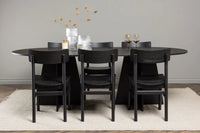 Spisegruppe Bootcut & Montros Oval 230 x 115 + 2-pakk spisestoler – svart