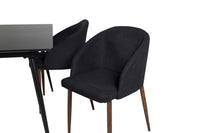 Spisegruppe Silar & Arch 120 x 80 + 2-pakk spisestoler – svart
