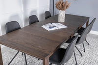 Spisegruppe Slider & Polar 170 x 95 + spisestol 2-pakk – natur og svart