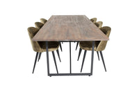 Spisegruppe Padang & Velvet 250 x 100 2-pakk – natur og grønn