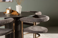 Spisegruppe Olivia & Morning Rund ⌀110 + 2-pakk spisestol – mokka og brun