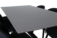 Spisestol Velvet & Piazza 2-pakk + rektangulært spisebord 180 x 90 – svart