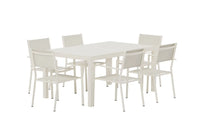 Spisestol Copacabana & Capo 2-pakk + Rektangulært spisebord 160/240 x 100 – beige