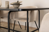 Spisegruppe Berit & Uno 200 x 90 – beige og svart