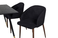 Spisestol 2-pakk + Rektangulært spisebord 120 x 85 – svart