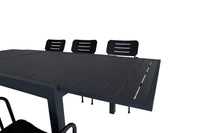 Spisestol Nicke & Marbella 2-pakk + rektangulært spisebord 160 x 100 – svart