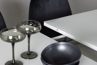 Spisestol Polar & Pluto 2-pakk – svart + Rektangulært spisebord 120 x 90 – hvit