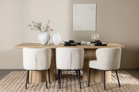 Spisestol Agnes & Olivia 2-pakk + spisebord rektangulært 210 x 100 – hvit og natur