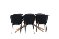 Spisegruppe 180 x 90 2-pakk – mokka og svart
