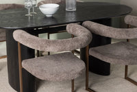Spisegruppe Isolde & Morning oval 180 x 90 + spisestol 2-pakk – svart og brun