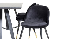 Spisegruppe Marina & Velvet 180 x 90 2-pakk – svart