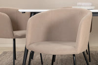 Spisegruppe Berit & Jimmy 195 x 90 – beige og hvit