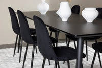 Spisestol 2-pakk + Rektangulært spisebord 230 x 85 – svart