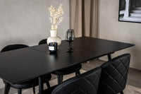 Spisebord rektangulært 120 x 80 + spisestol 2-pakk – svart