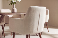 Spisestol Tomorrow & Fiona 2-pakk – beige + Spisebord rektangulært 180 x 90 – walnut