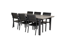 Spisegruppe Levels rektangulær 229 × 100 + spisestol 2-pakk – svart