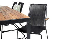 Spisegruppe Bois rektangulært spisebord 205 x 90 + spisestoler 2-pakk – natur og svart