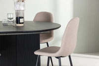 Spisestol Polar & Matilda 2-pakk + Rundt spisebord ⌀130 – beige og svart