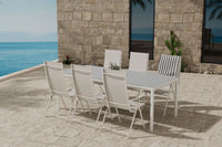 Posisjonsstol Levanzo & Lino 2-pakk + Spisebord rektangulært 220 x 100 – beige