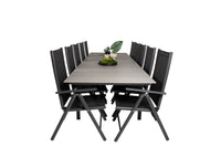 Spisebord Levels & Break 229 × 100 + posisjonsstoler 2-pakk – svart