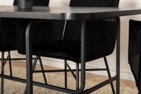 Spisestol Petra & Uno + Rektangulært spisebord 200 x 90 – svart