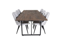 Spisegruppe Padang & Velvet Deluxe 250 x 100 2-pakk – natur og grå