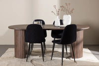 Spisestol Polar & Härön 2-pakk + Spisebord ovalt 200 x 90 – svart og mokka