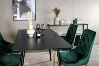 Spisegruppe Silar & Velvet Deluxe 120 x 80 2-pakk – svart og grønn